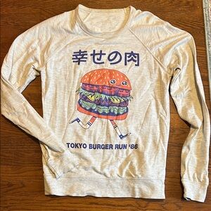 Threadless Light Gray Graphic Crewneck Sweater